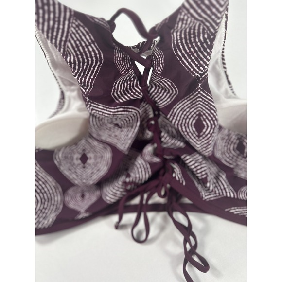 Raisin Curves Bikini Top/Sports Bra Marroon‎ White Cups No Wire Size 22w - Picture 4 of 9